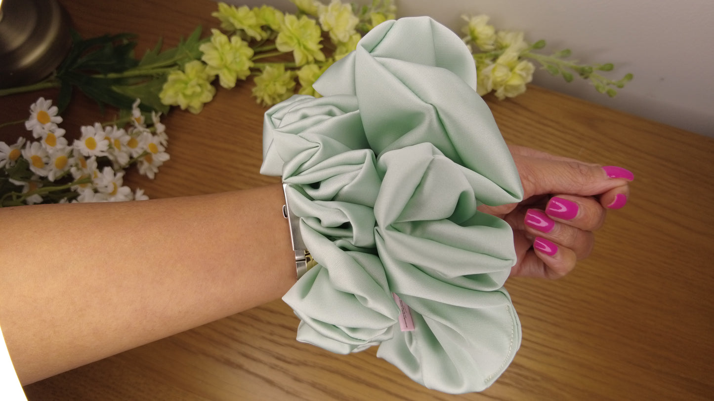 Mint Silk Scrunchie