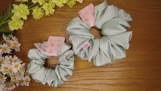 Mint Silk Scrunchie