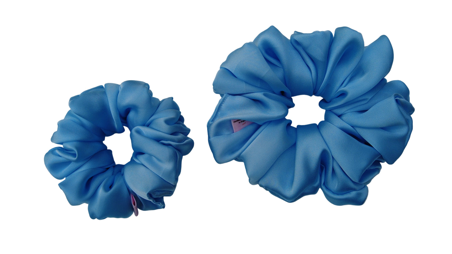 Light Blue Silk Scrunchies
