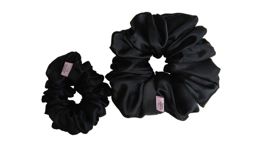 Black Silk Scrunchies
